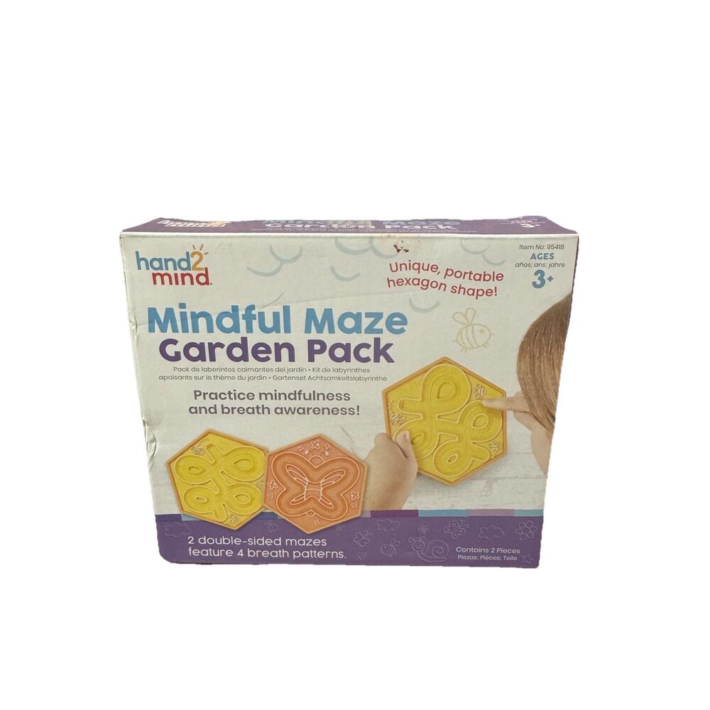 hand2mind Mindful Maze Garden Pack, Sensory Toy Maze for Kids, 2 Double-Sided